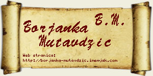 Borjanka Mutavdžić vizit kartica